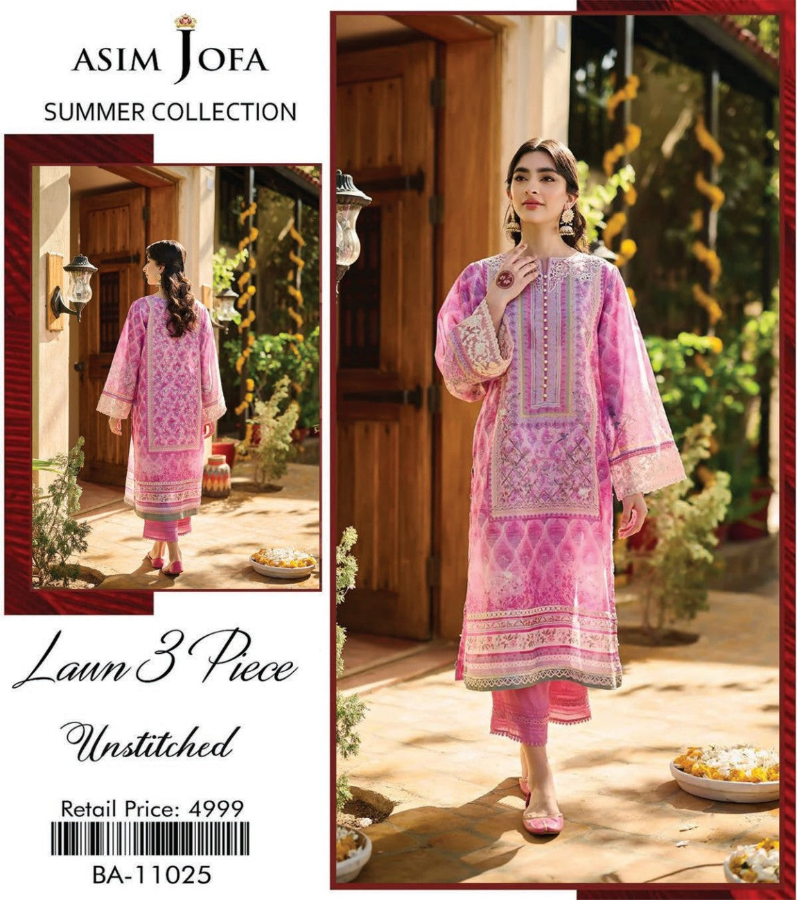 Asim Jofa Lawn Printed 3PC In Wholesale Price