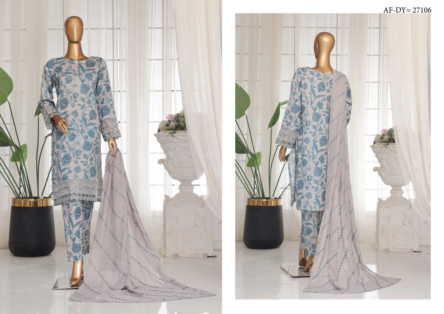 Aifa Daisy ChikanKari Unstitched 3 PIECE πβ