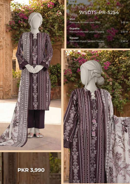 MTJ Original(WSDTS-PR-5254)Printed Lawn Unstitched Collection – Summer 2026