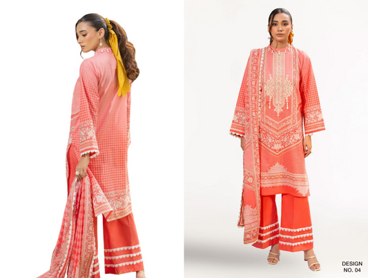 RUQAYYAHS – Digital Printed Embroidered Lawn Collection 2026 Design # 04