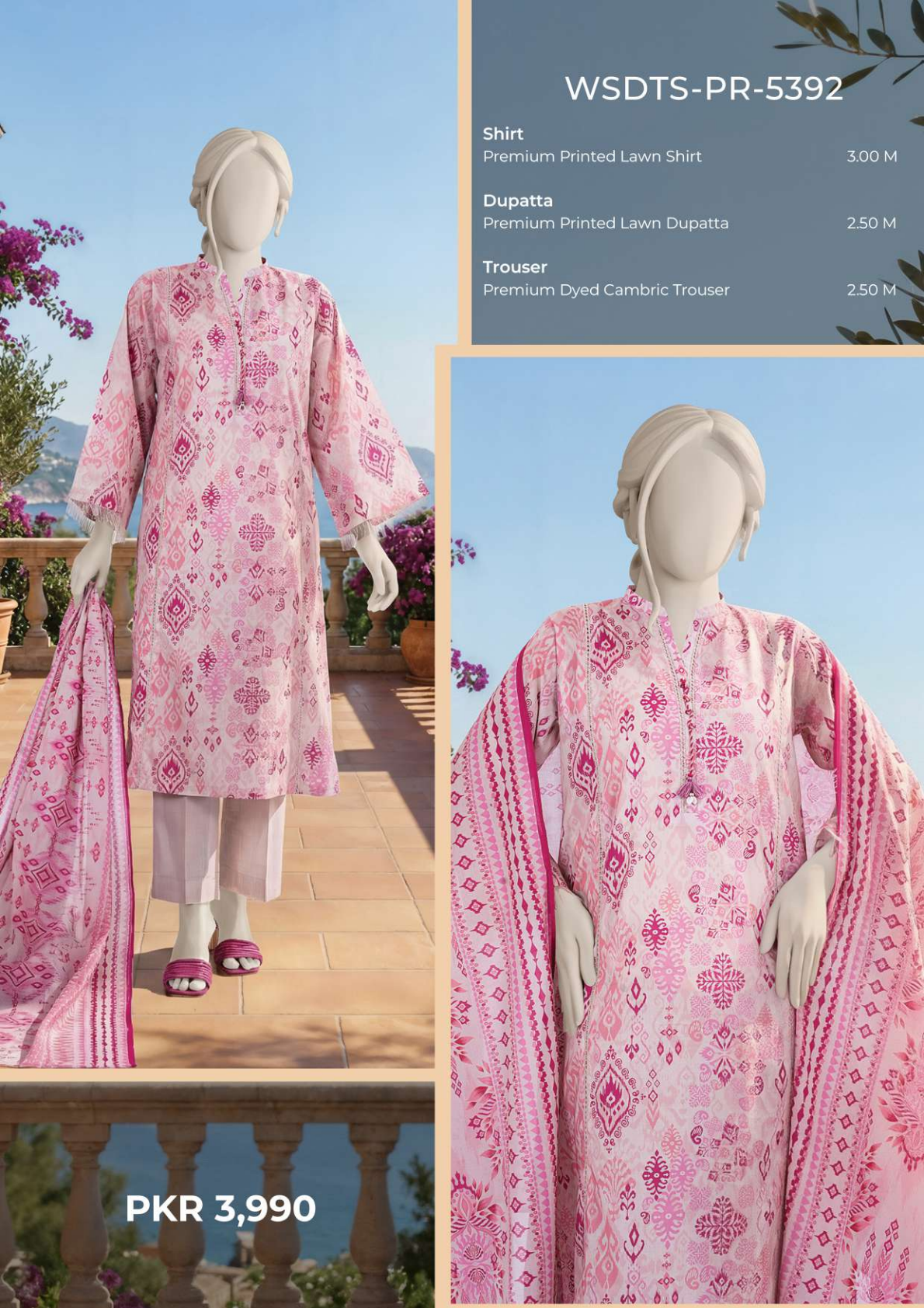 MTJ Original Printed Lawn β Summer 2026 Design# WSDTS-PR-5392