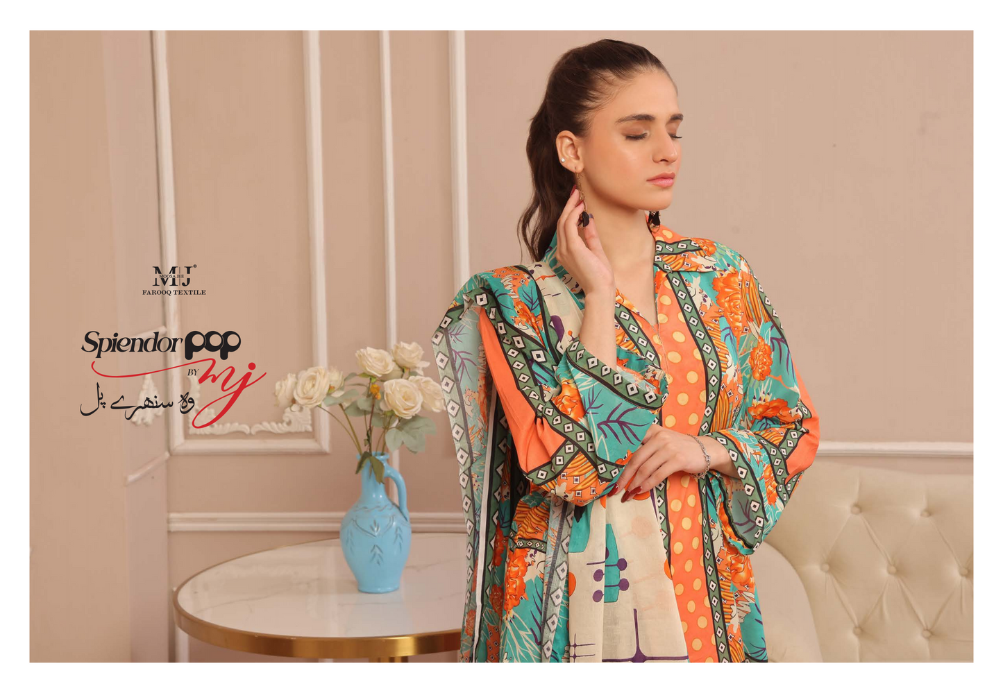100% Original Spiendor Pop by MoosaJee Farooq Textile Lawn Unstitched 3 Pieces ❤️🔥