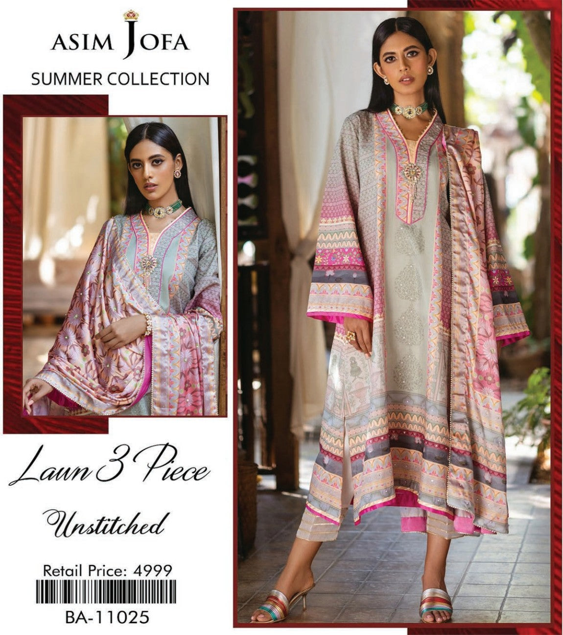 Asim Jofa Lawn Printed 3PC In Wholesale Price