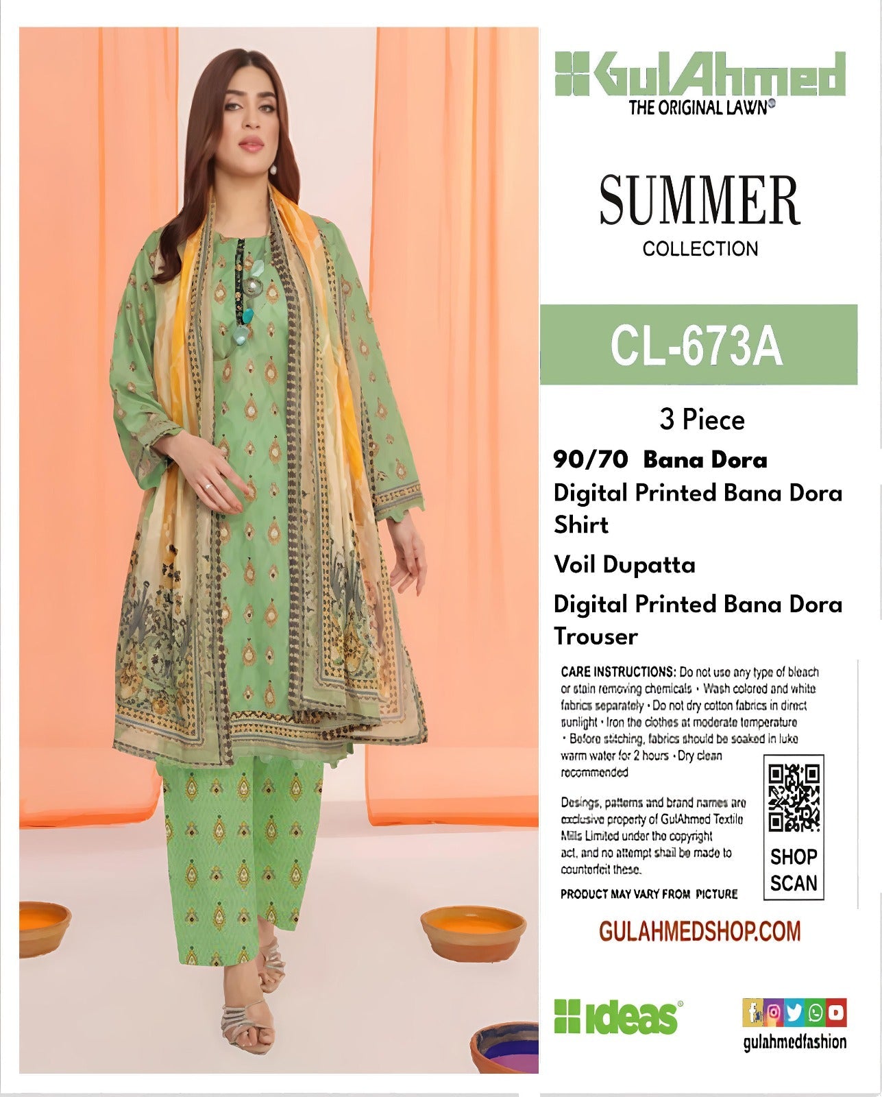 GULAHMED STRIPE LAWN BANADORA 3PC