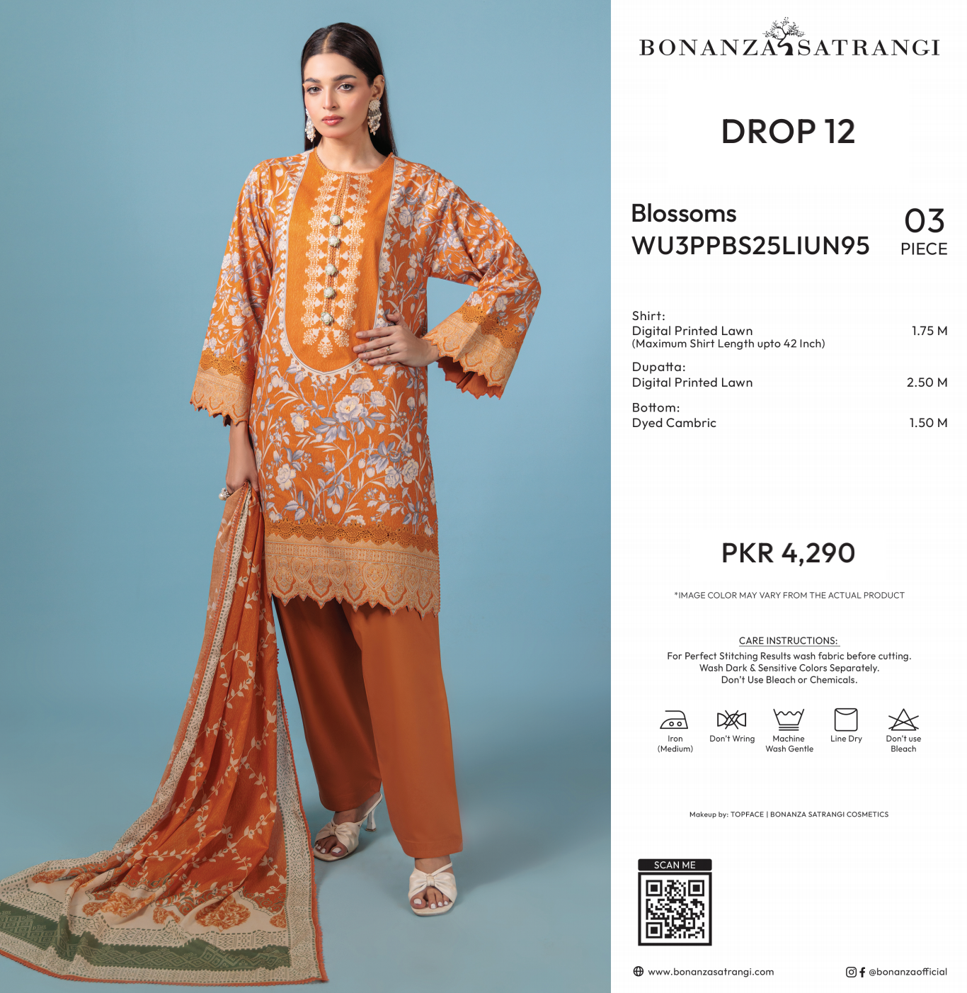 Bonanza Satrangi Unstitched Blossoms - 3 Pc (WU3PPBS25LIUN95) 🔥🥰