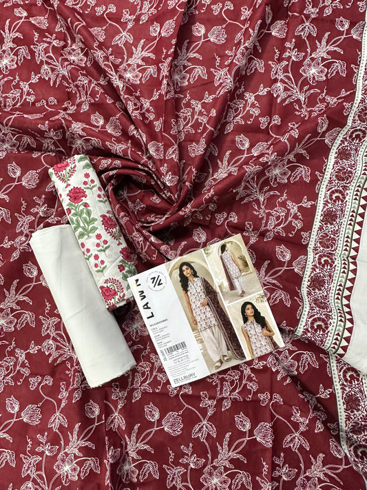 Zellbury (D.C:- WUS26X30885) Unstitched 3pcs Lawn Collection