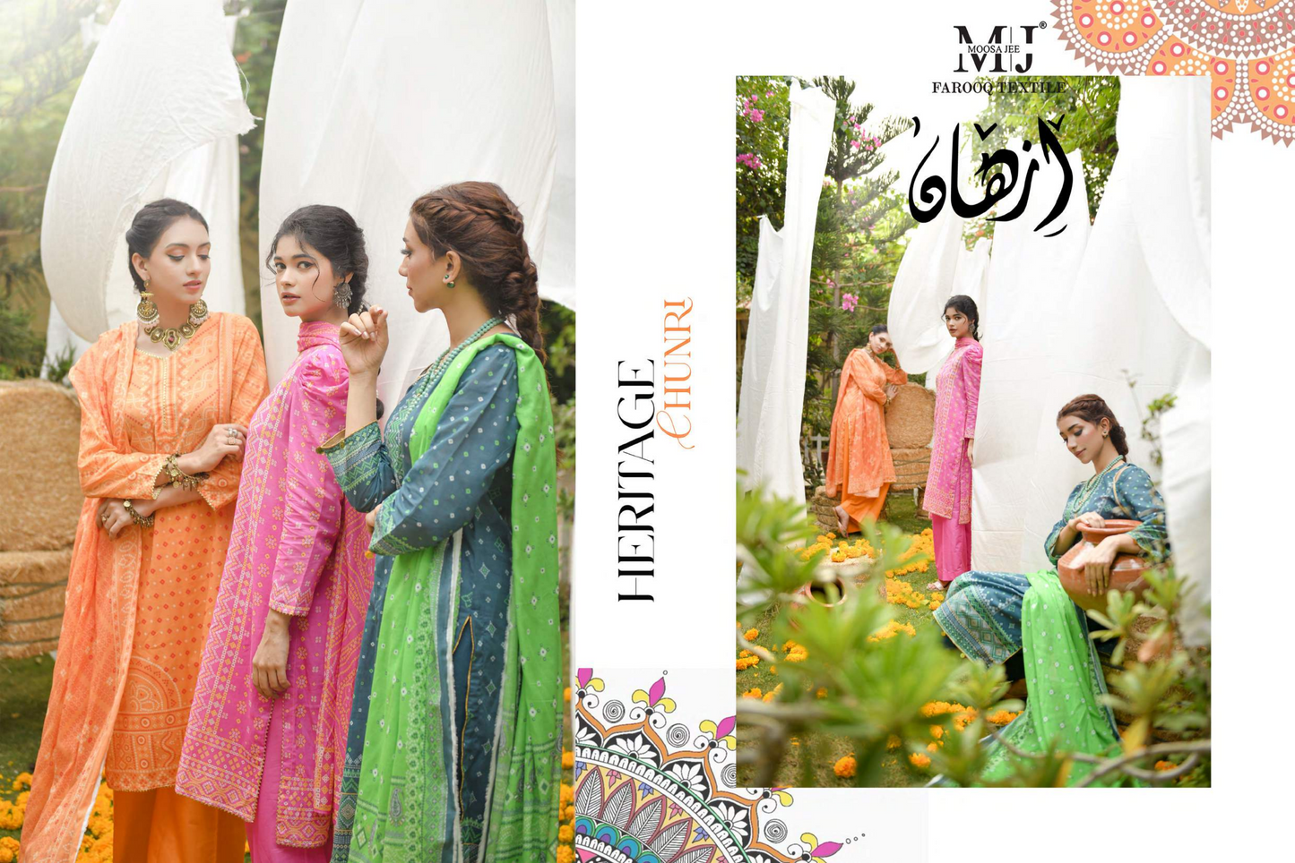 MoosaJee 100% Original Heritage Chunri Unstitched 3Ps๐๐ฅ