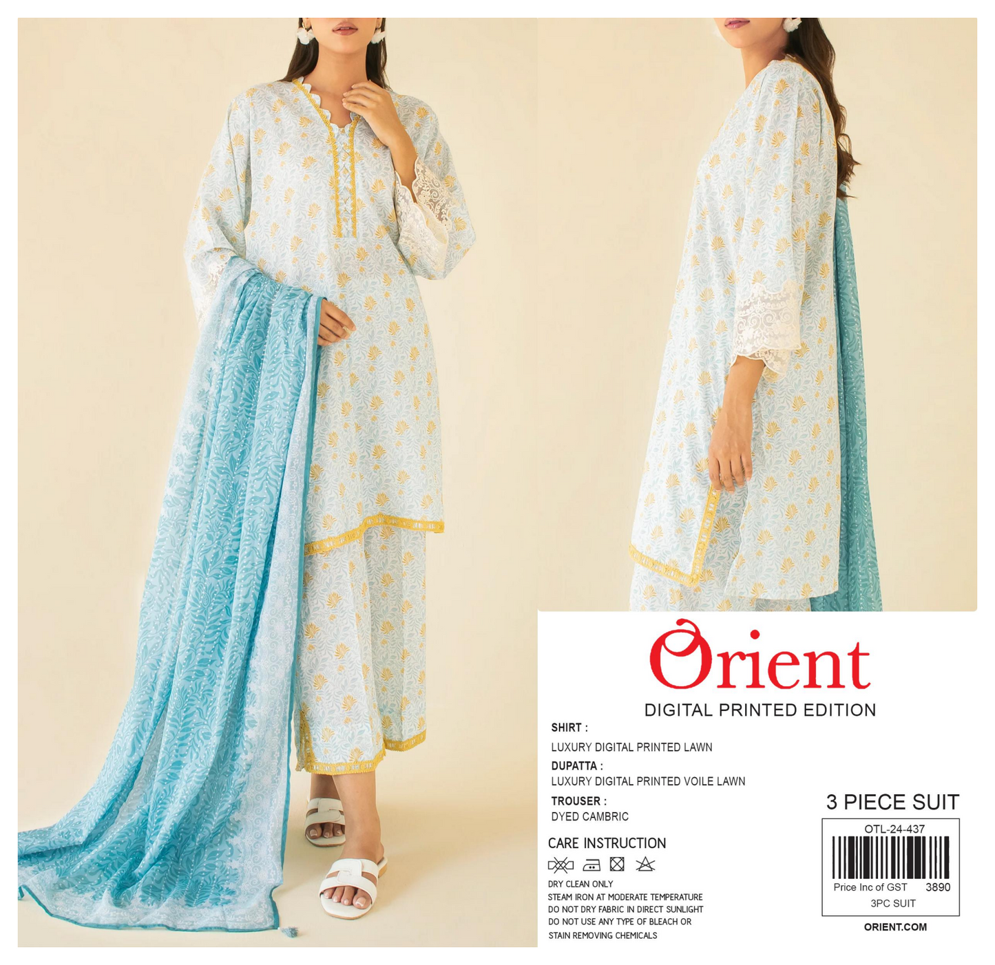 ✨💖ORIENT💖✨🌸PRINTED LAWN 3 PIECE🌸 OTL-24-437