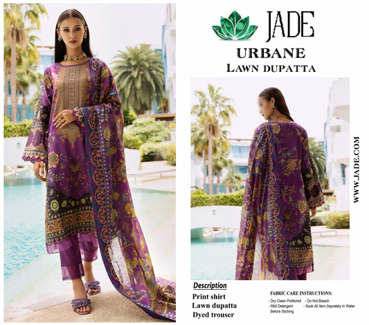 Firdous Jade Unstitched Lawn Copy 3P π₯