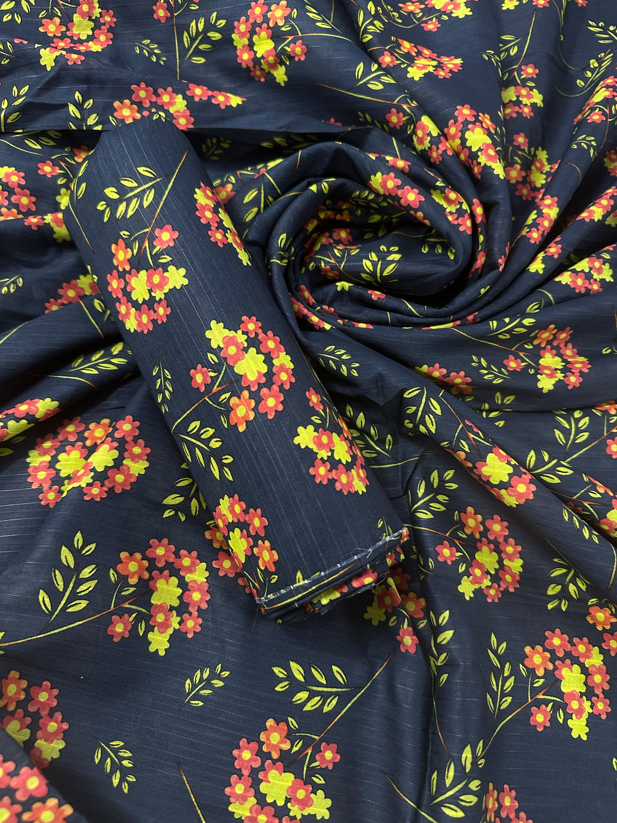 Sapphire & Bareeze Navy Flowers 2Pcs All-Over Printed