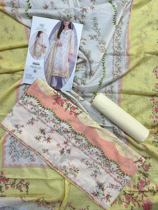 Eshaal Premium 3PC Lawn Collection Design No# SSW6U3P417UT