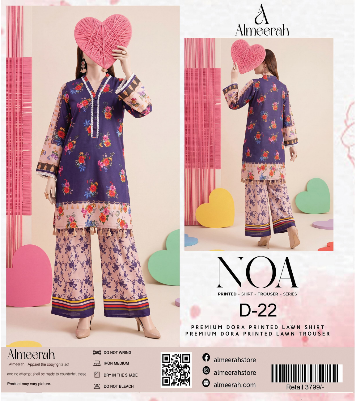 Almeerah - NOA 2 Pcs Unstitched collection Design No 22