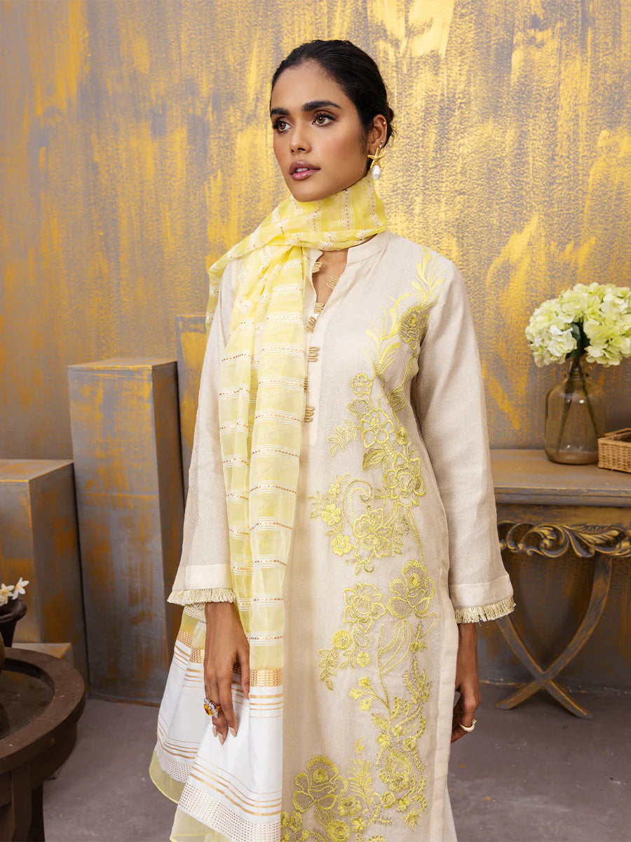 Salitex fancy Base with Zari Orgnaza dupatta 3P WK-01144UT