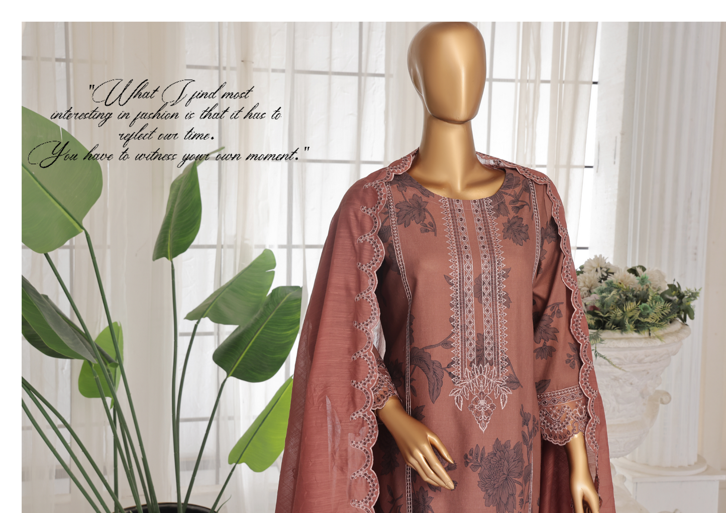 Aifa Daisy ChikanKari Unstitched 3 PIECE πβ
