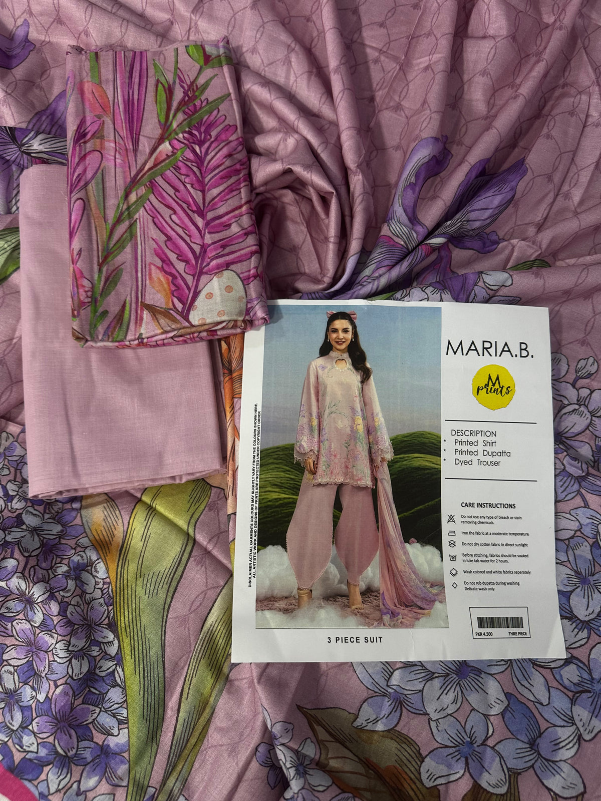 Maria B Dusty Rose Printed 3Pcs