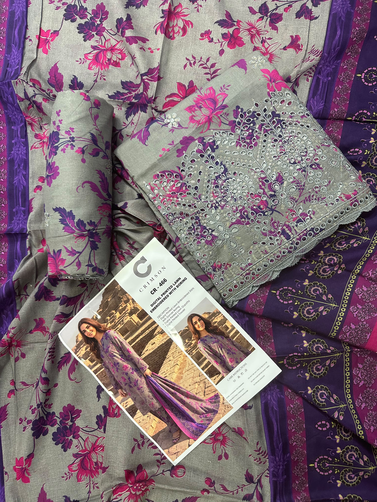 CRIMSON CR-466 DIGITAL PRINTED EMB LAWN