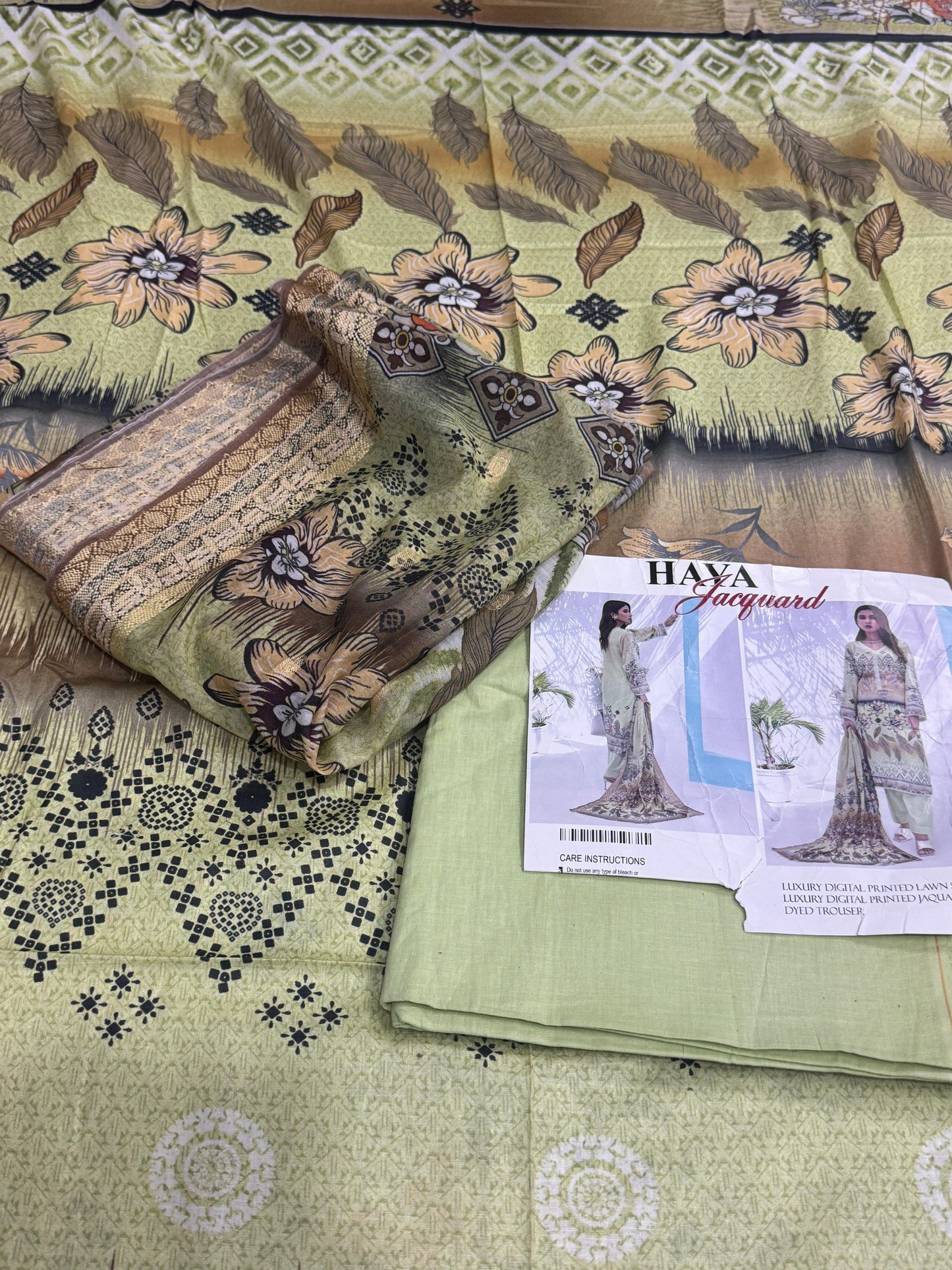 Haya Jacquard Unstitched Lawn 3P