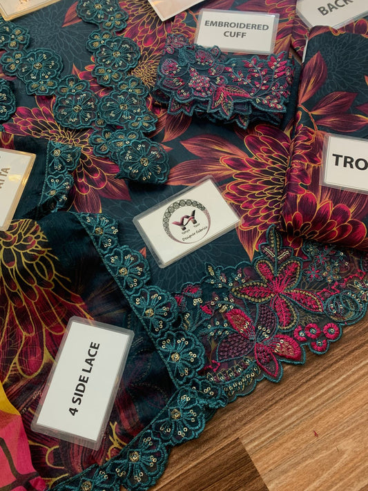 RAMSHA Elegant 3PC Unstitched Lawn Suit Collection