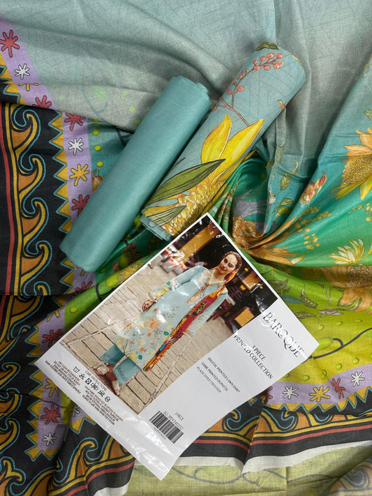 Baroque Aqua Printed Lawn 3-Piece