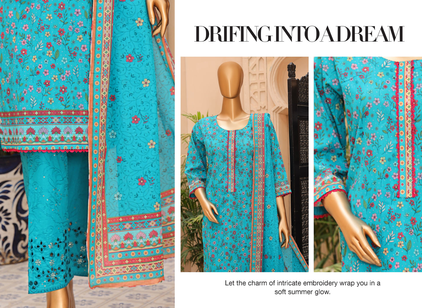 ZEENAT By MTF 100% ORIGINAL CHIKENKARI TROUSER 3PCS ππΌβ€οΈ