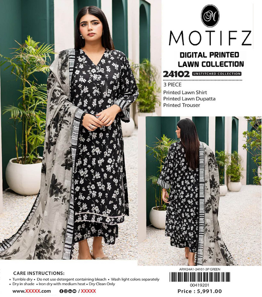 MOTIFZ Lawn Printed 3PC In Wholesale Price