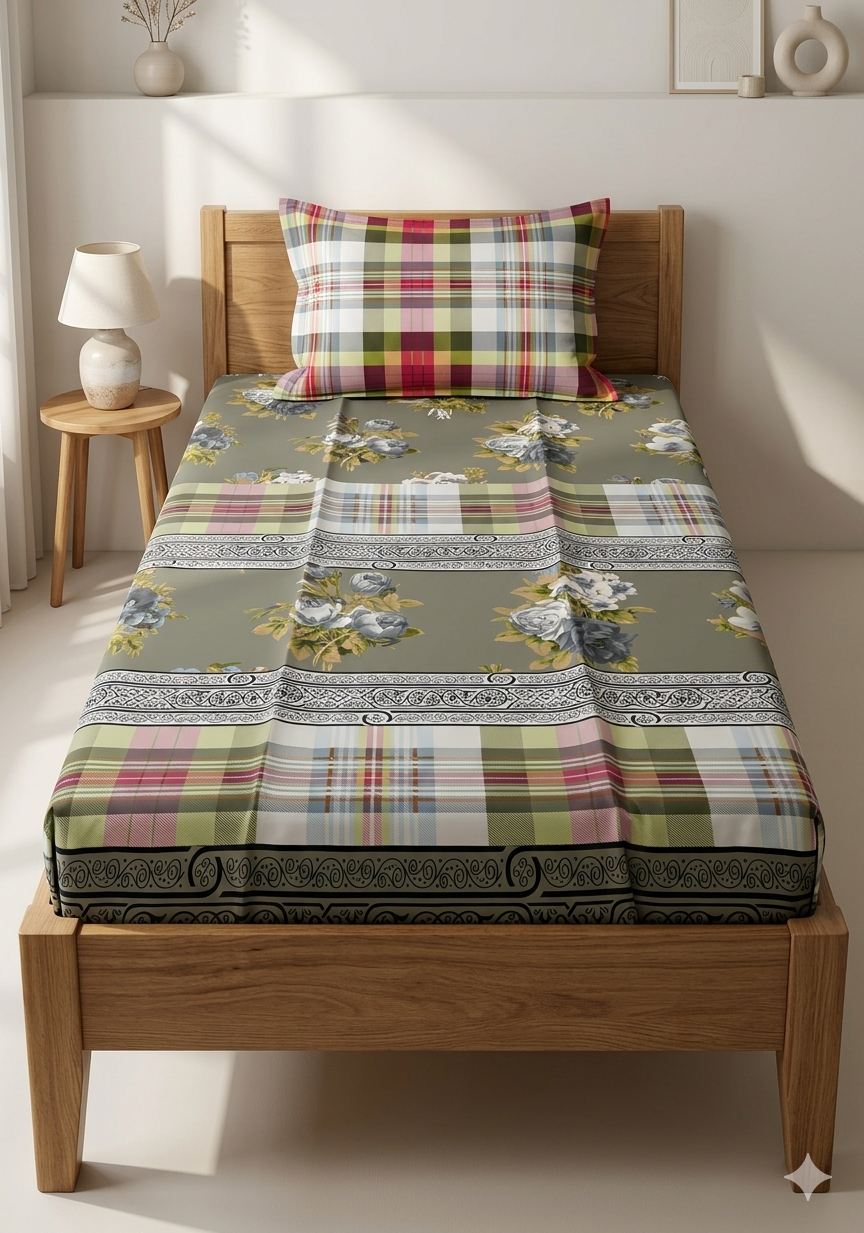 Single Bedsheet Salonika Pure Cotton Printed
