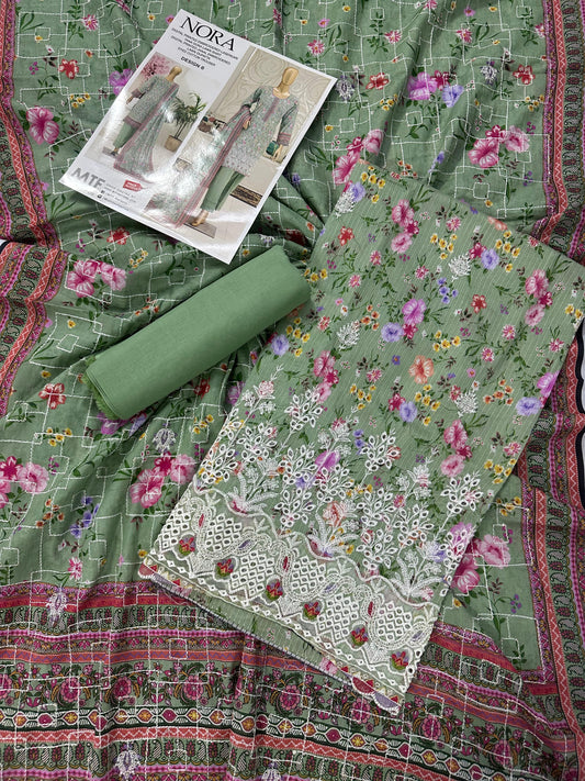 MTF Digital Printed Embroidered Lawn Collection 2026 Design No: 6