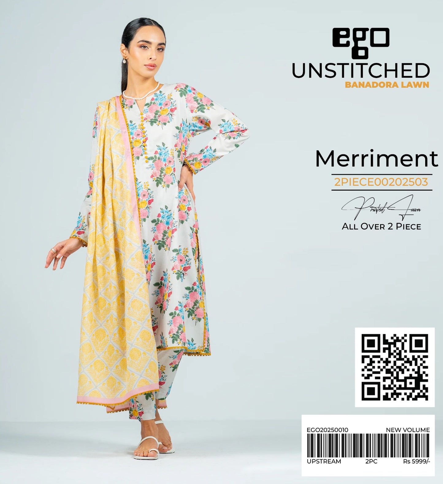 Ego Shirt Dupatta Lawn 2Pcs π₯