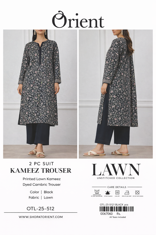 ✨ORIENT 100% ORIGINAL Unstitched Lawn 2 Piece ✨ Design#OTL-25-512