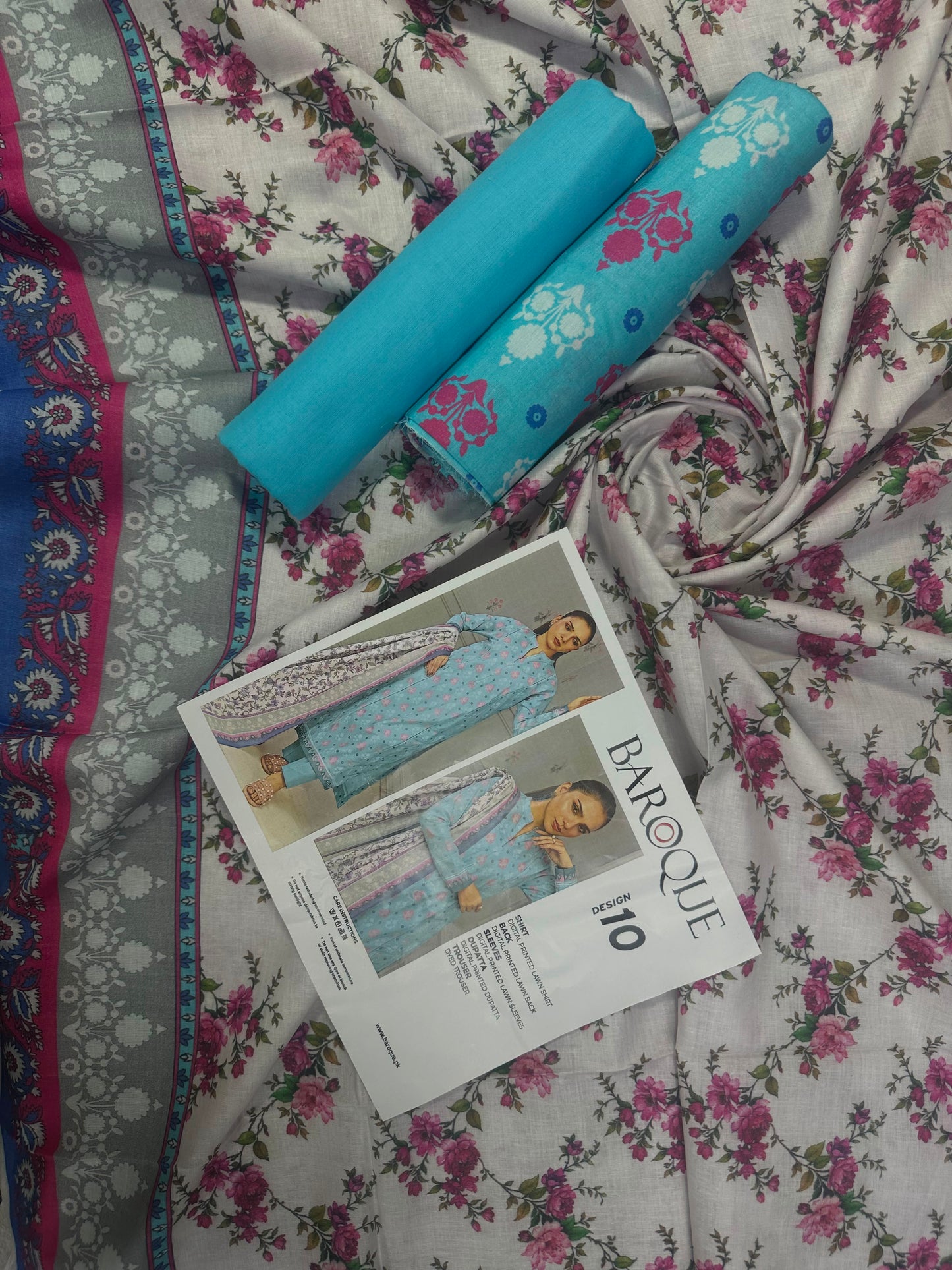 Baroque Blue D - 10 Printed Lawn Collection