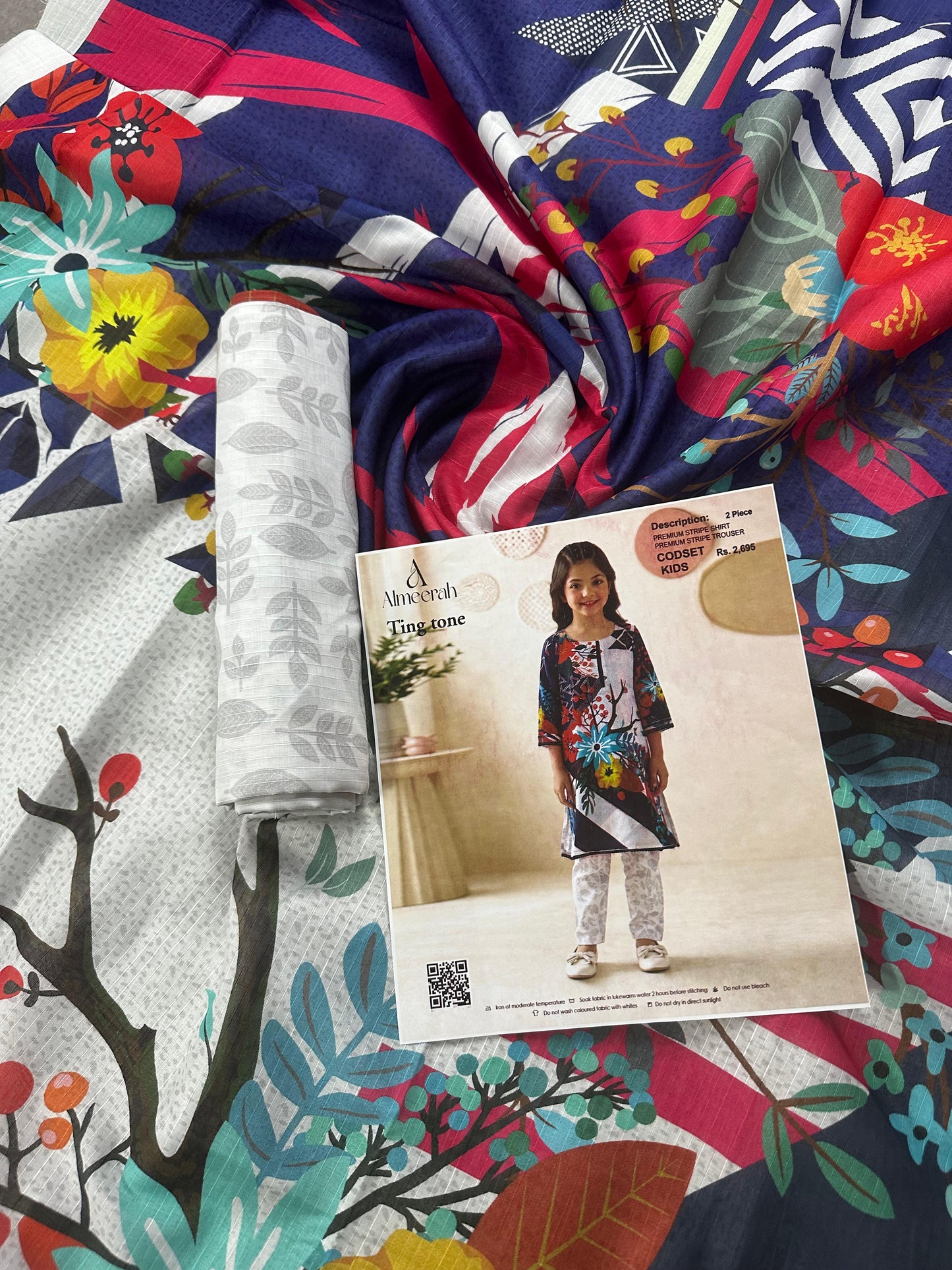 Almeerah Ting Tone Unstitched Kids 2Pcs Collection