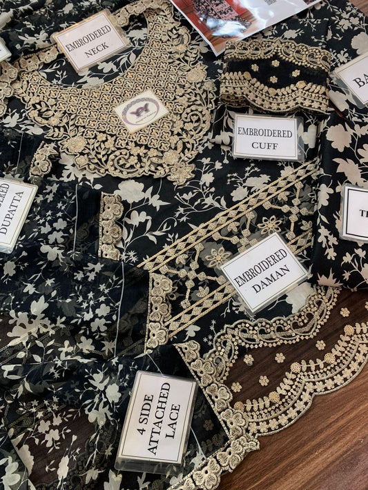 Aneela's Elegant 3PC Unstitched Lawn Suit Collection