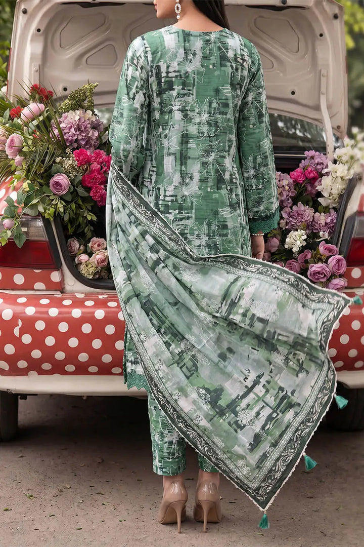 Floral Fusion By Almeerah D-9 - 3Pcs Printed Stripe Collection