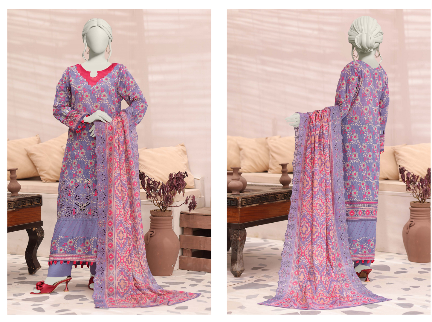 š§”š„ ALMEERAH FLORENCE Embroidery Cutwork Dupatta 3 Pieces š„ā¤ļø