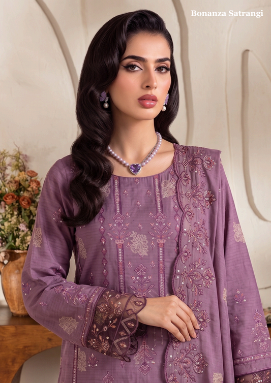 Bonanza Satrangi Plum Luxe Jacquard 3Pcs
