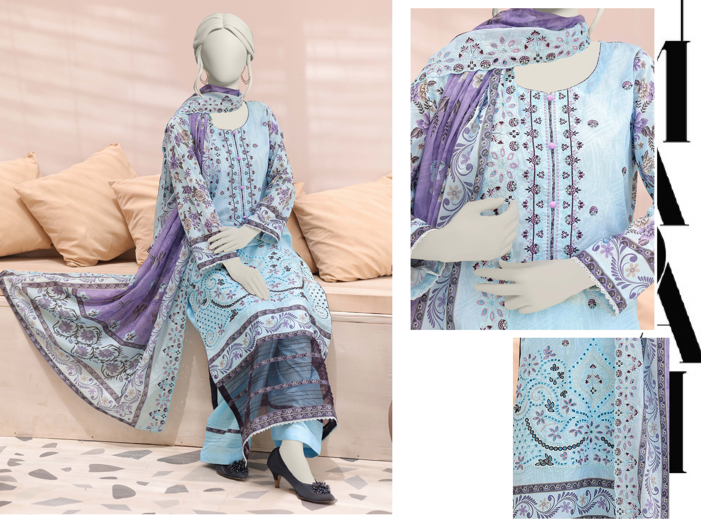 š§”š„ ALMEERAH FLORENCE Embroidery Cutwork Dupatta 3 Pieces š„ā¤ļø