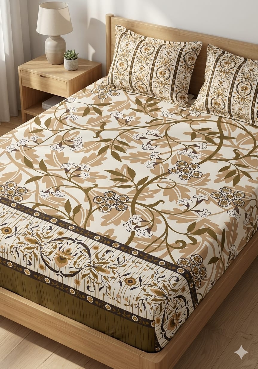 SALONIKA PURE COTTON BEDSHEETS Most Demanding Collection Full Printed King Size Bedsheets