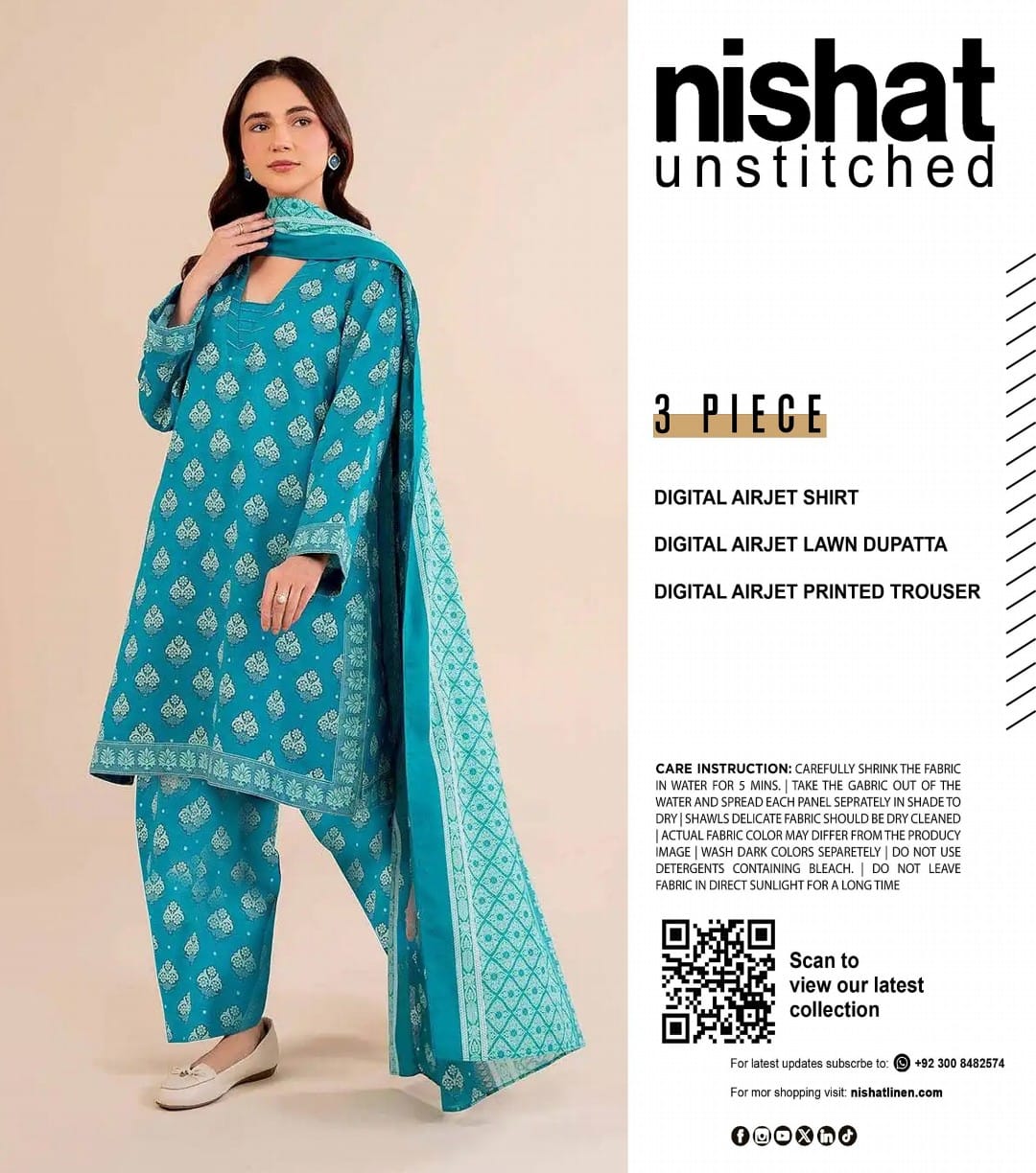 GulAhmed,Khaadi,Zellbury,Ego,Salitex,CrossStitch,Nishat,Firdous,Baroque,Maria.B,Alkaram ,SanaSafinaz Printed Unstitched 3P in 1299π΅π°π
