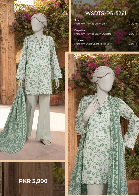 MTJ Original(WSDTS-PR-5261) Printed Lawn Unstitched Collection – Summer 2026