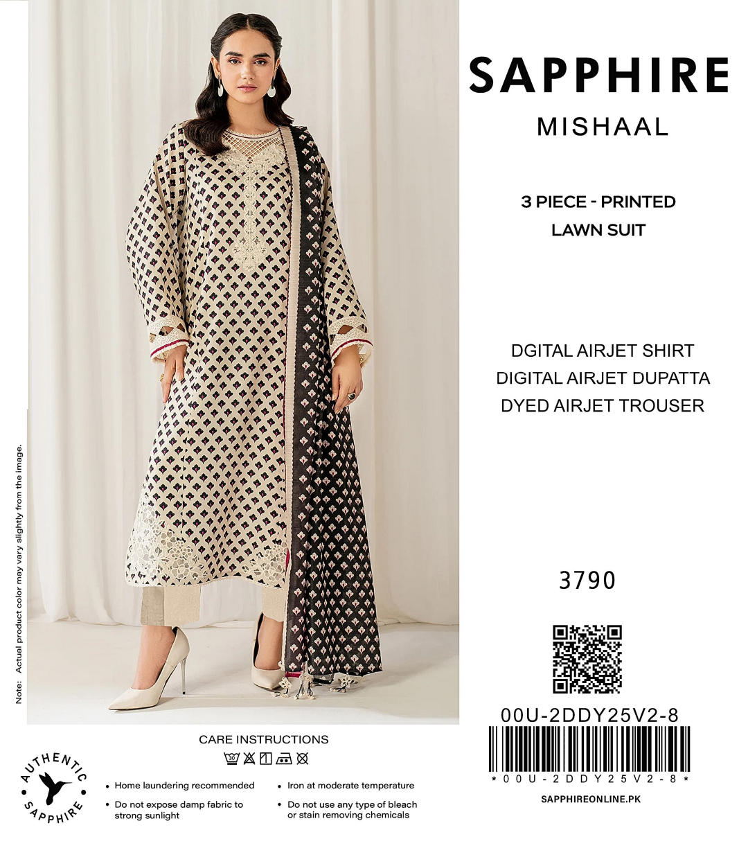 Sapphire Mishaal Lawn Printed 3PC In Wholesale Price β¨π₯
