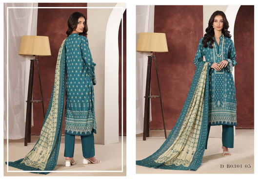 Izhan Magic Premium Digital Printed 3PC Lawn Unstitched Collection Vol.03 - D B0301 05