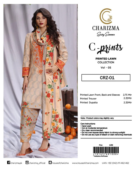 🔰 Charizma C - Prints 🔰 💗
3 Piece Unstitched Lawn 💞✨👌