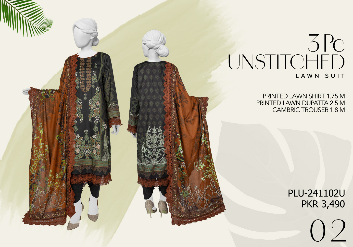 J• 100% Original Unstitched Lawn Norah Panjnad by Junaid Jamshed 3 Piece 🔥