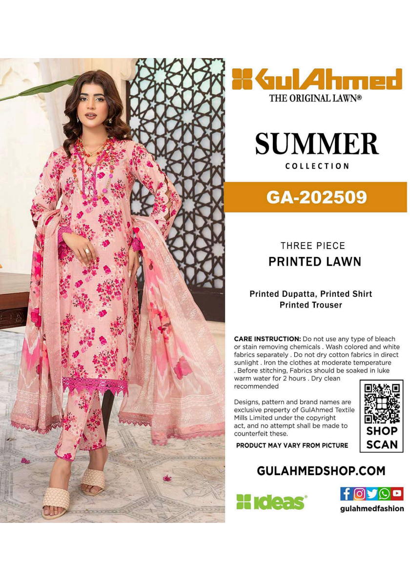 GulAhmed,Khaadi,Zellbury,Ego,Salitex,CrossStitch,Nishat,Firdous,Baroque,Maria.B,Alkaram ,SanaSafinaz Printed Unstitched 3P in 1299π΅π°π