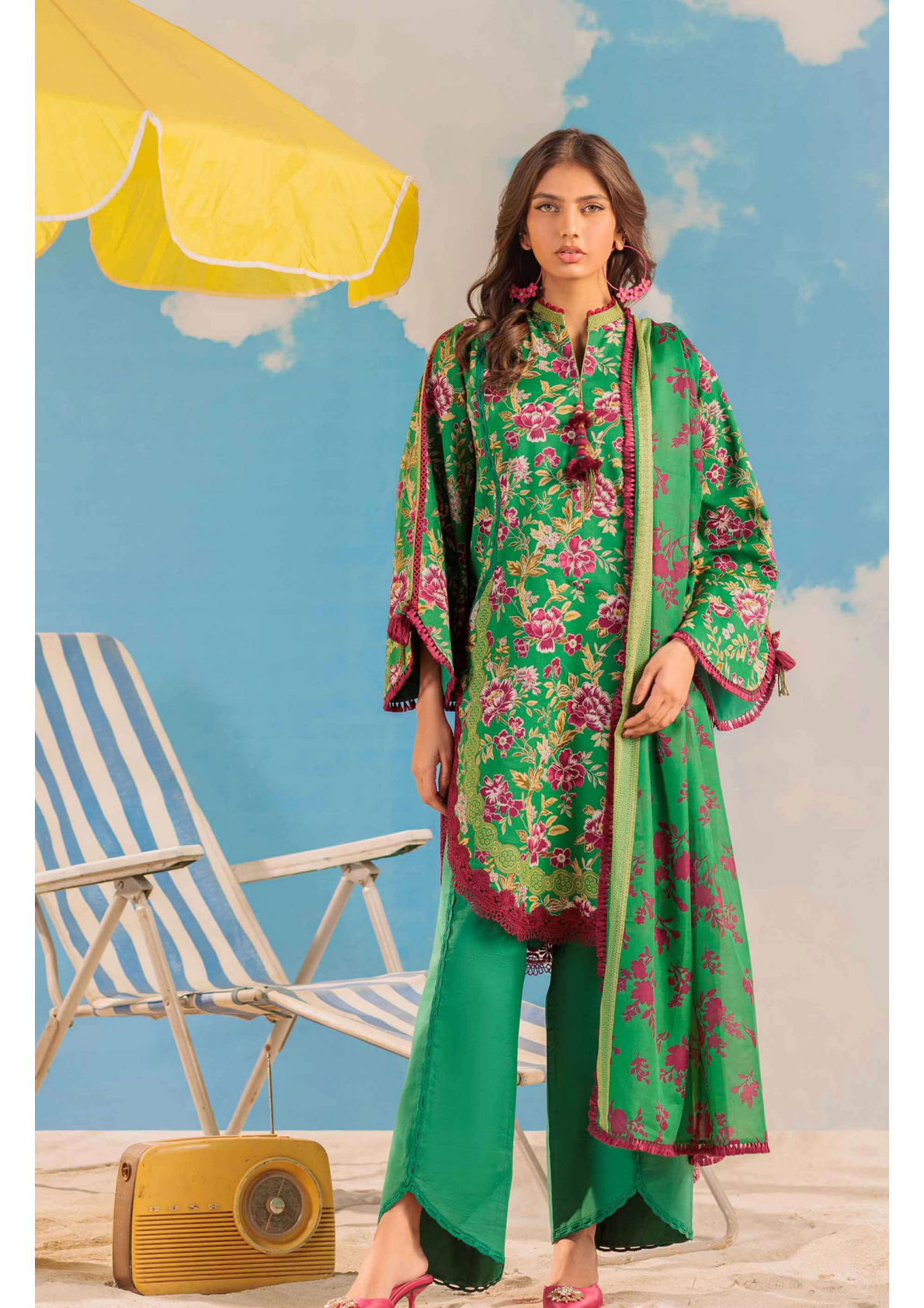 BONANZA DORIA LAWN UNSTITCHED 3 PIECE โก๐๐