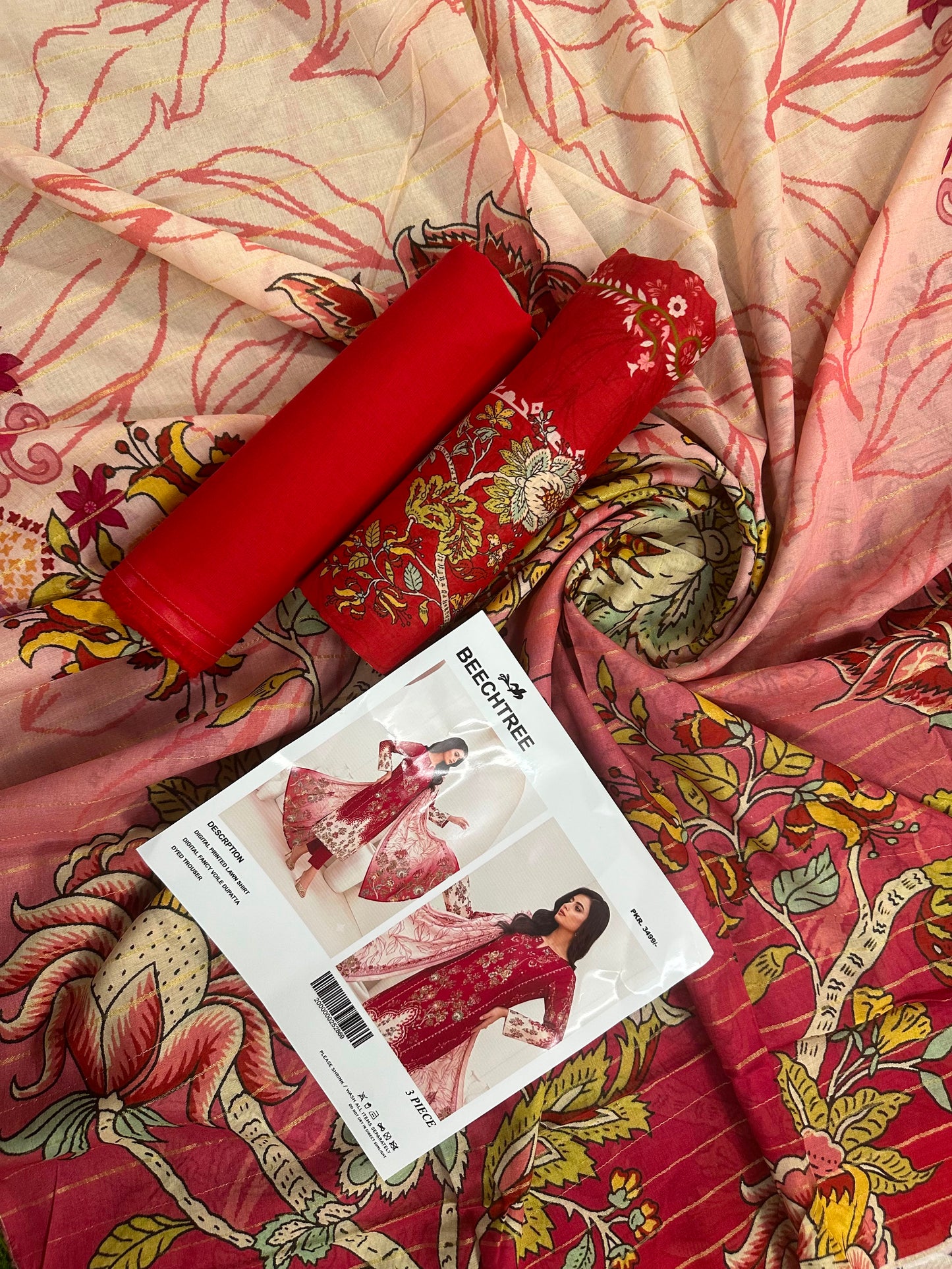 BeechTree Pink Printed 3PCs