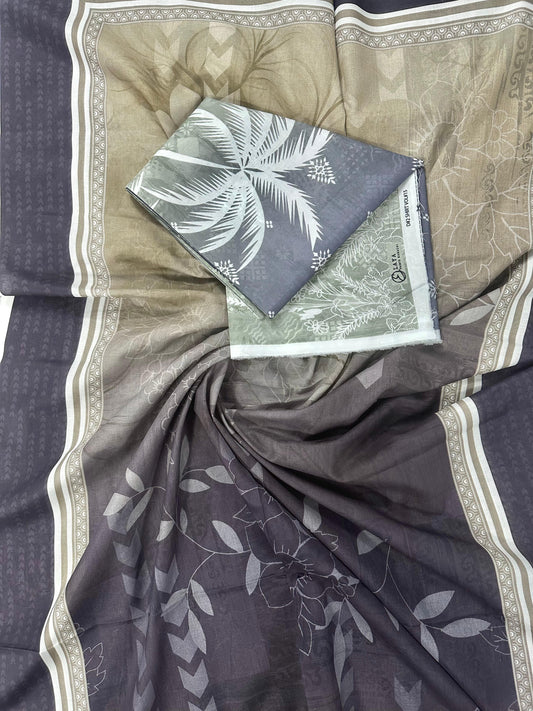 Elaya Grey Prints 2PC Unstitched Collection S+D