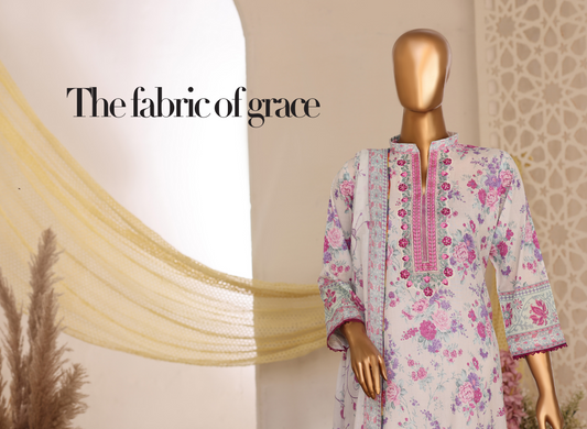 MTF Z E E N A T - Unstitched 3pcs Collection D- 4