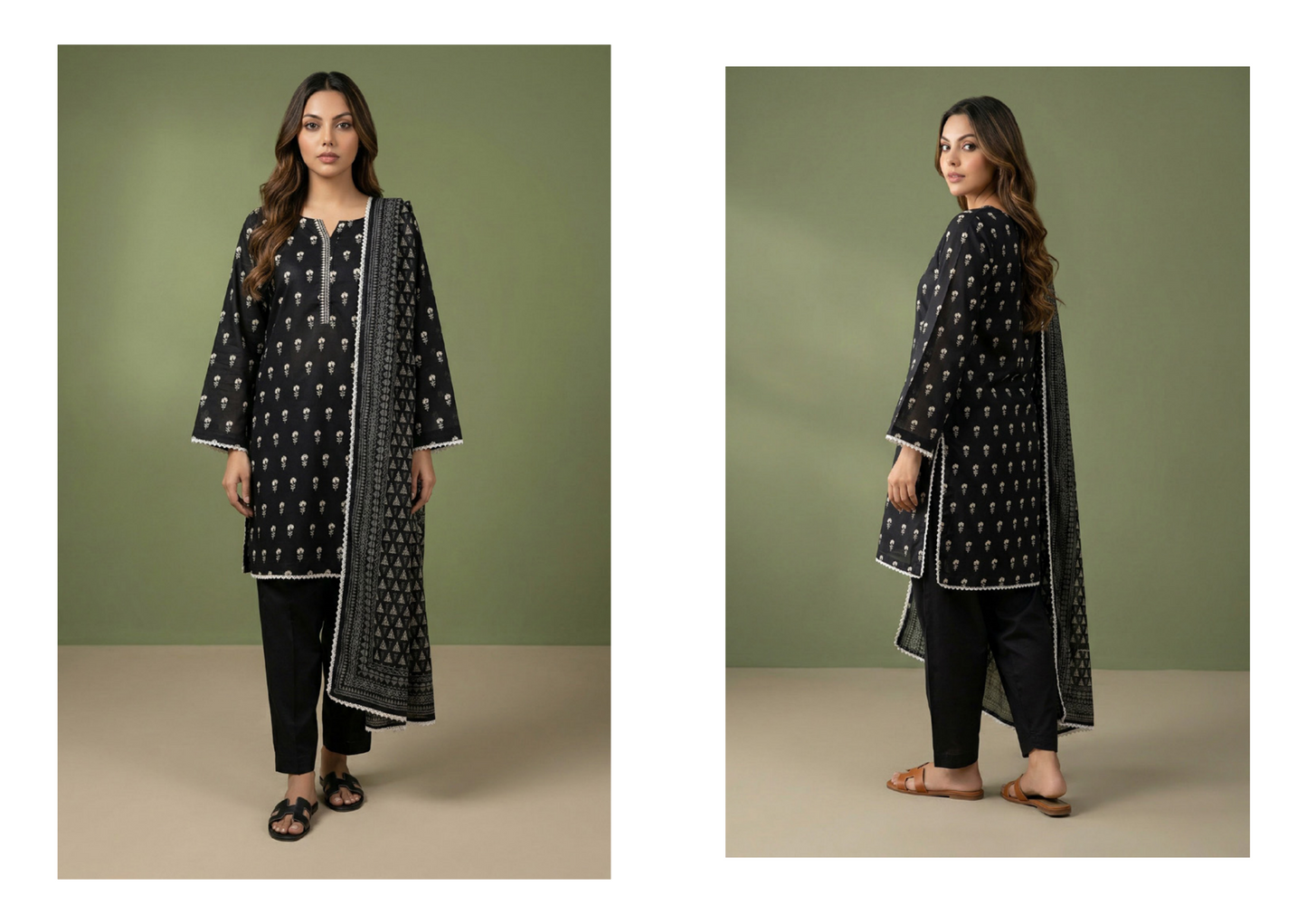 Salina Black & White Lawn Collection Vol-2 Design # 9