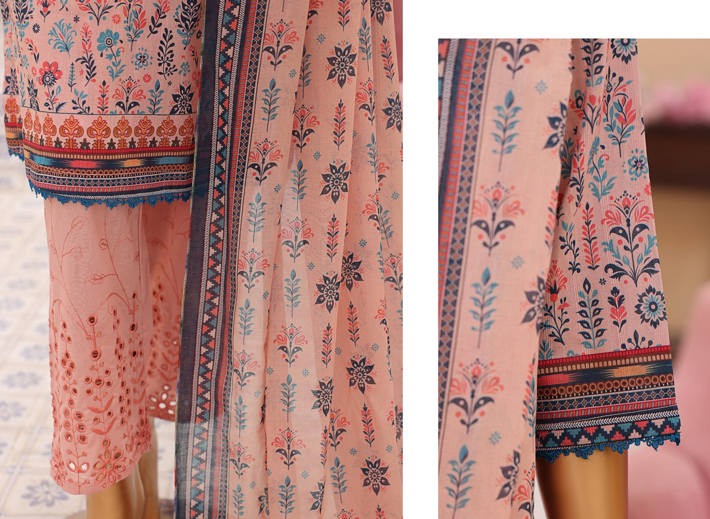 ZEENAT By MTF 100% ORIGINAL CHIKENKARI TROUSER 3PCS ππΌβ€οΈ